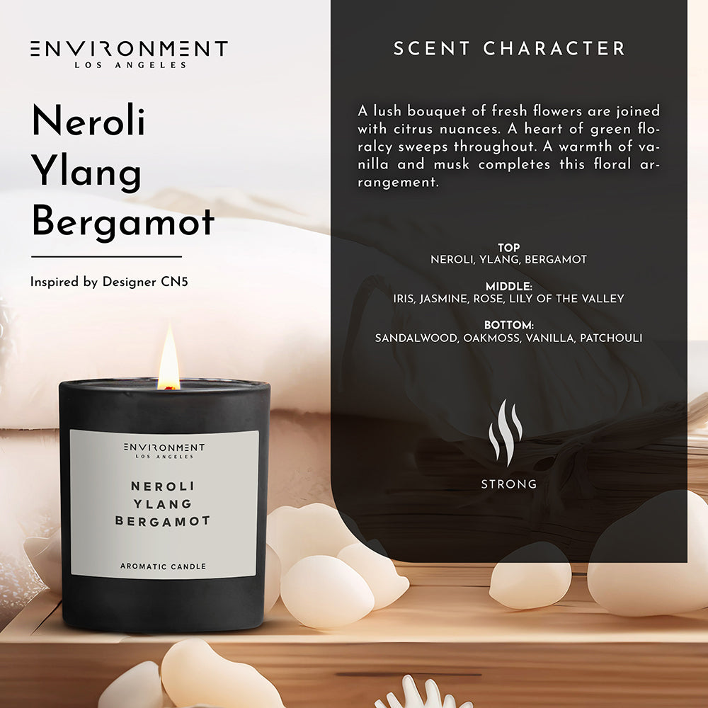8oz Neroli | Ylang | Bergamot Candle with Lid and Box (Inspired by Chanel Chanel #5®) - Ornate Home