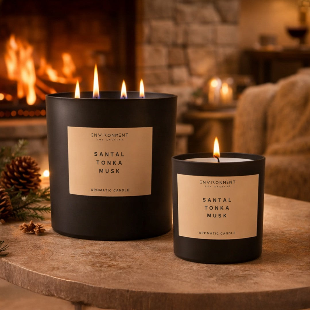 8oz Santal | Tonka | Musk Candle with Lid and Box (Inspired by Le Labo Santal® and 1 Hotel®) - Ornate Home