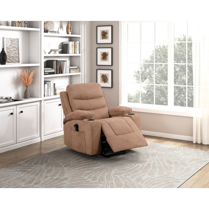 Sereno Black Power Lift Chair With Massage Heat Charging Ports And Cup-holders