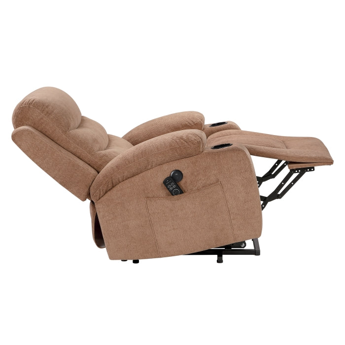 Sereno Black Power Lift Chair With Massage Heat Charging Ports And Cup-holders
