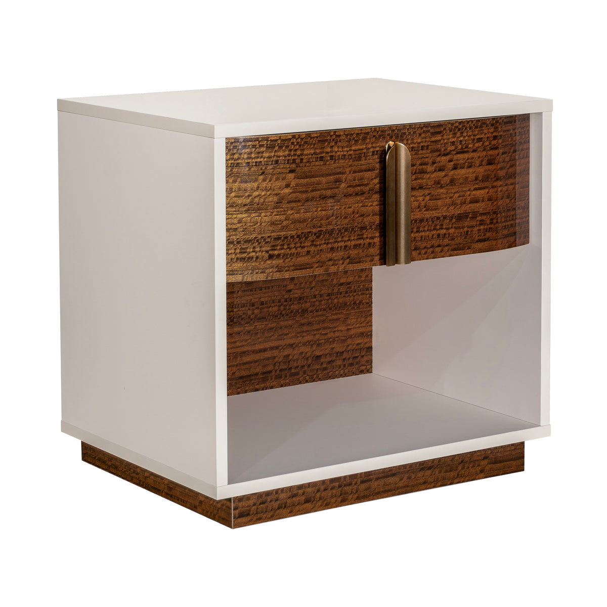 Pavira Walnut 1-Drawer Nightstand with LED Lights