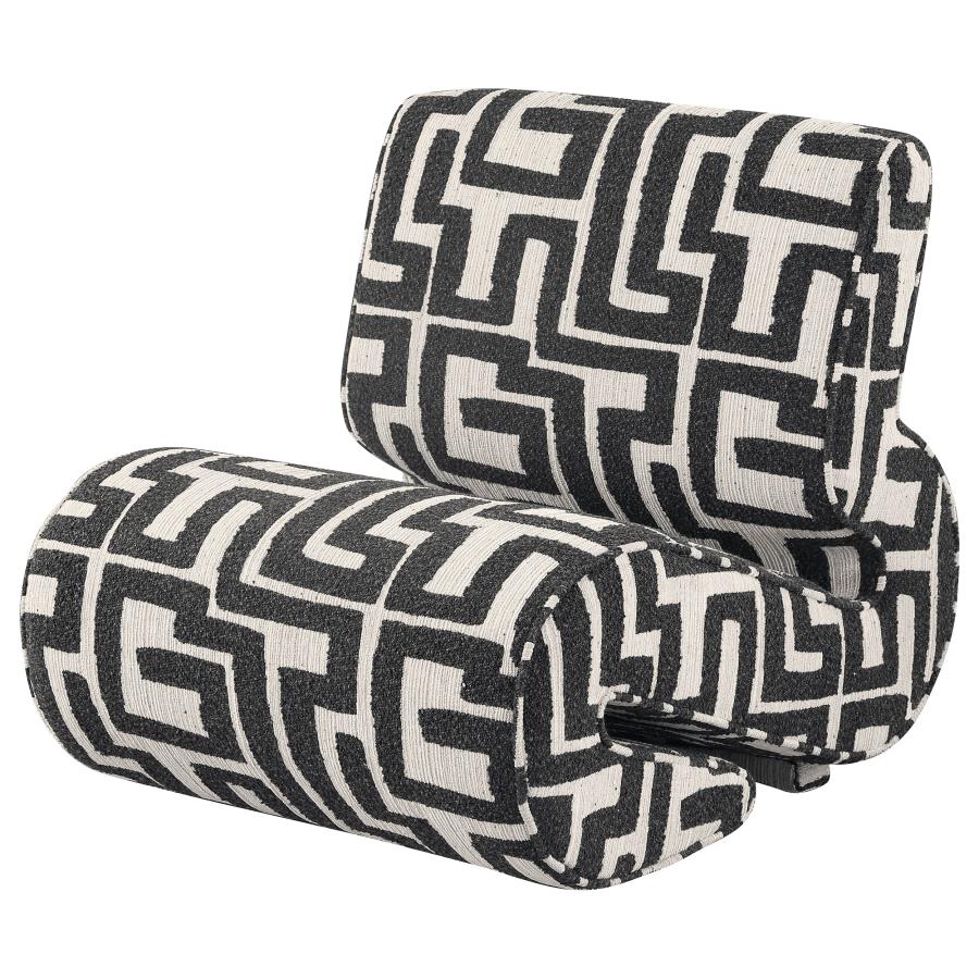 Eimer Black Geometric Jacquard Accent Chair