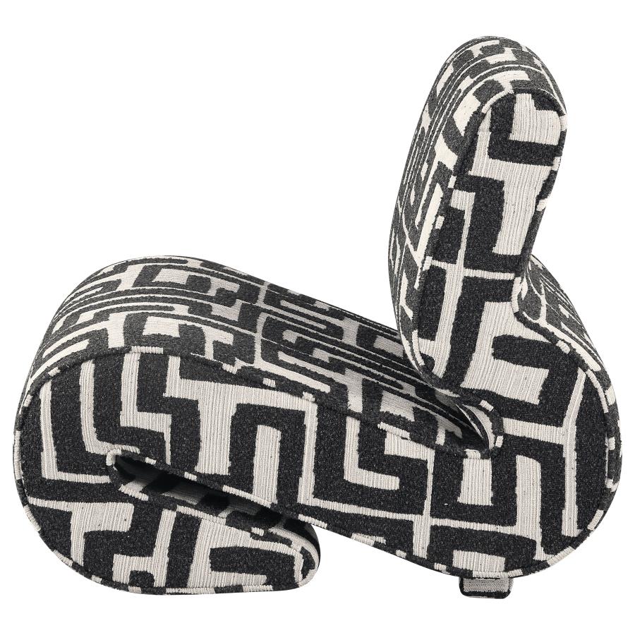 Eimer Black Geometric Jacquard Accent Chair