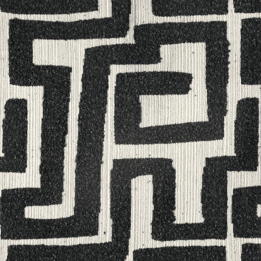 Eimer Black Geometric Jacquard Accent Chair