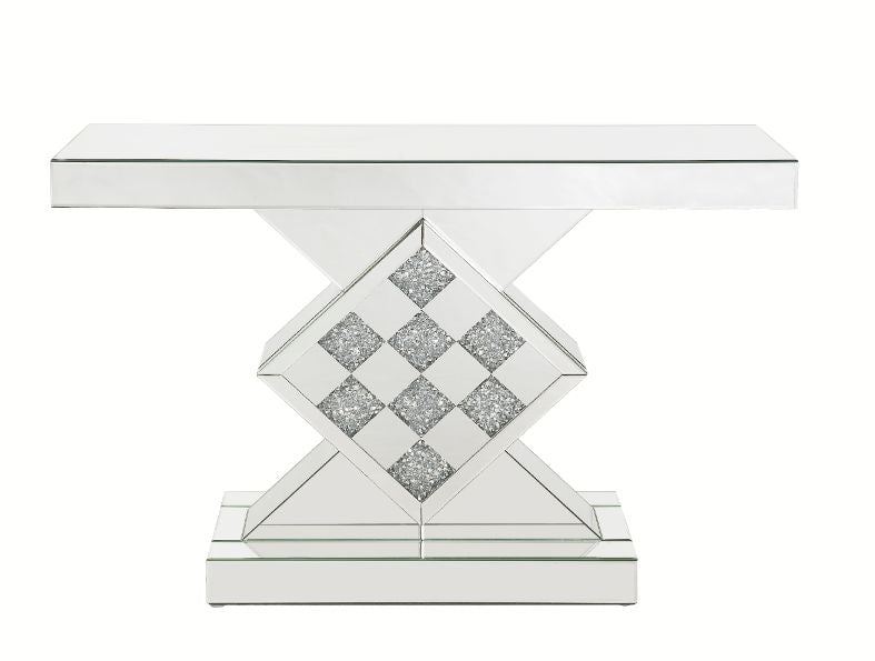 Noralie Mirrored/Faux Diamonds Console Table