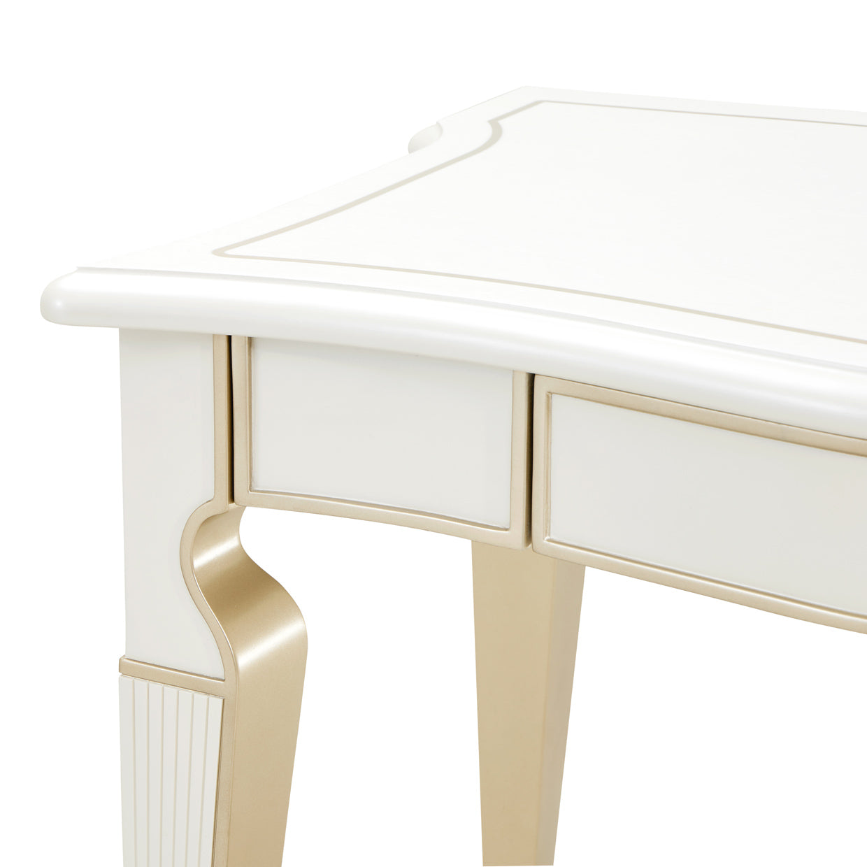 La Marisia Creamy Pearl Vanity Set with Mirror & Chair