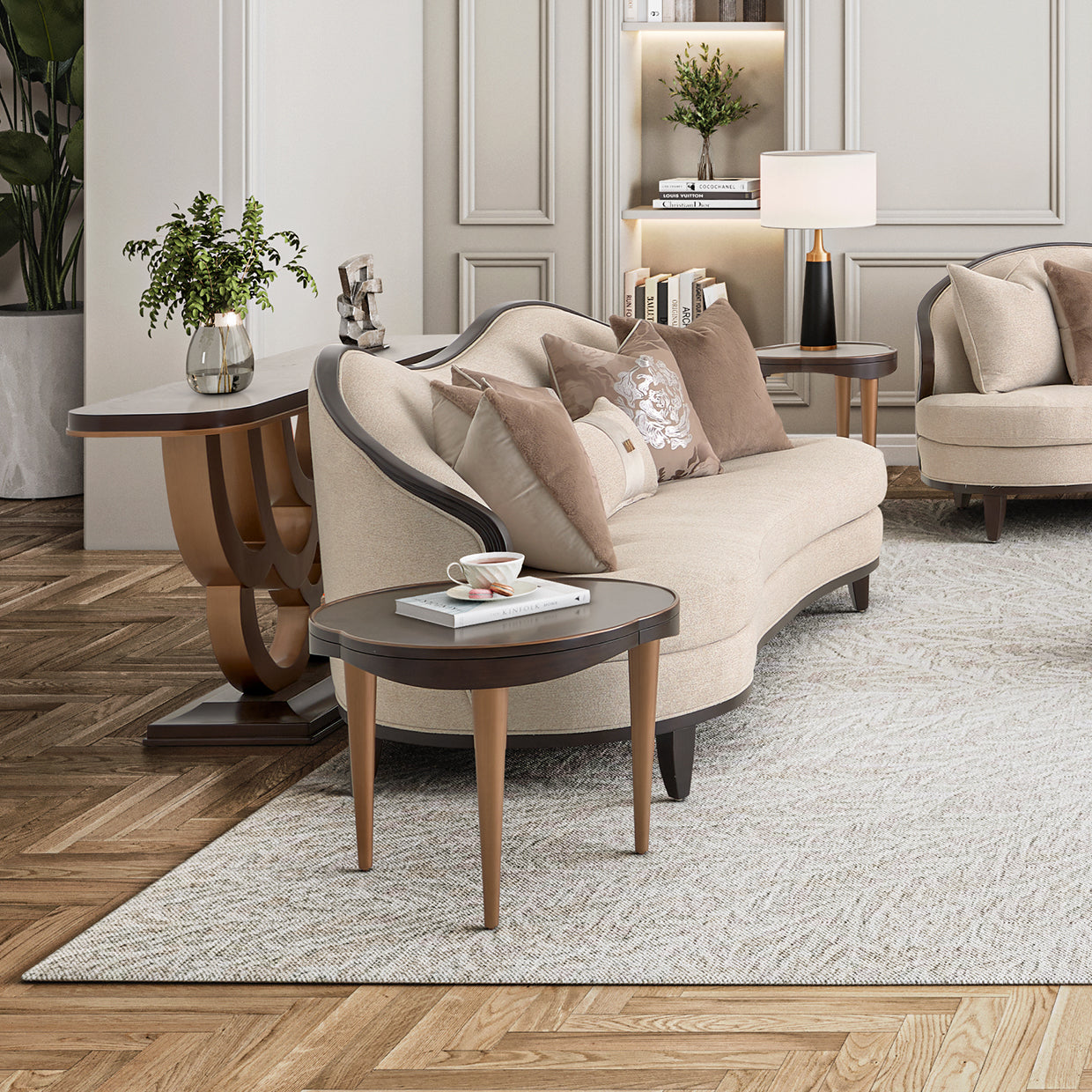 Camellia Field Warm Pecan End Table