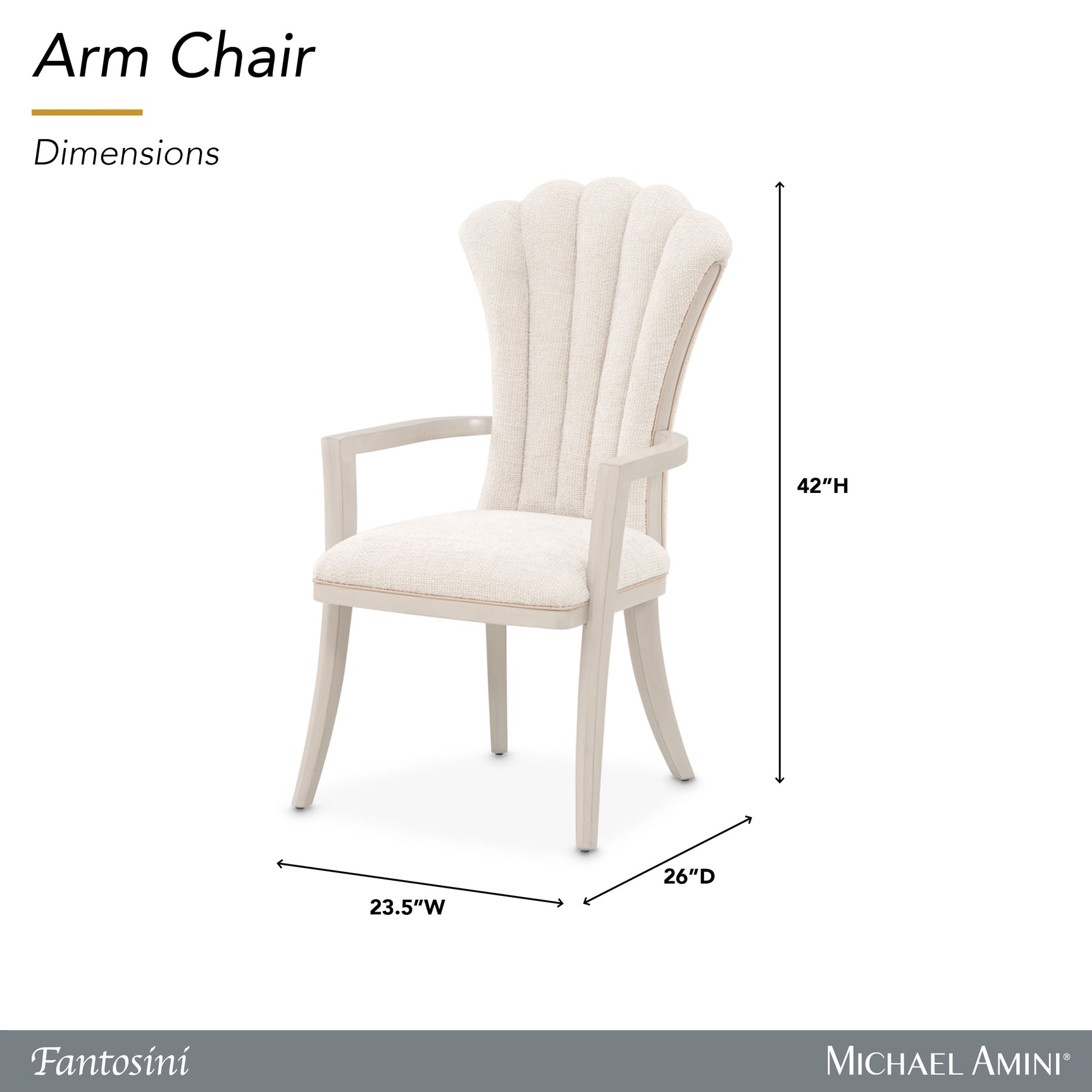 Fantosini Silver Mist/Cappuccino Dining Arm Chair