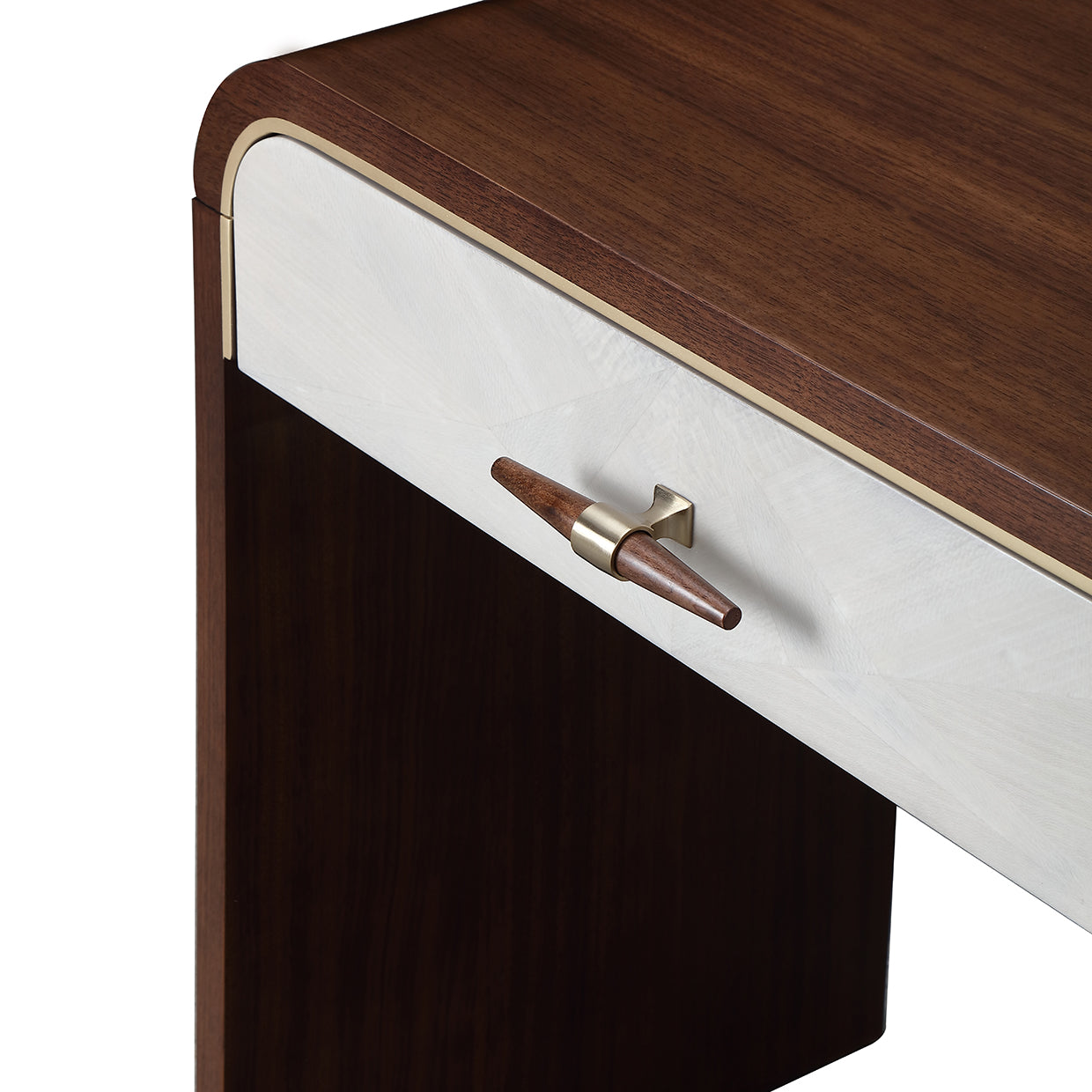 Houston Walnut Vanity Table with Mirror & Chair