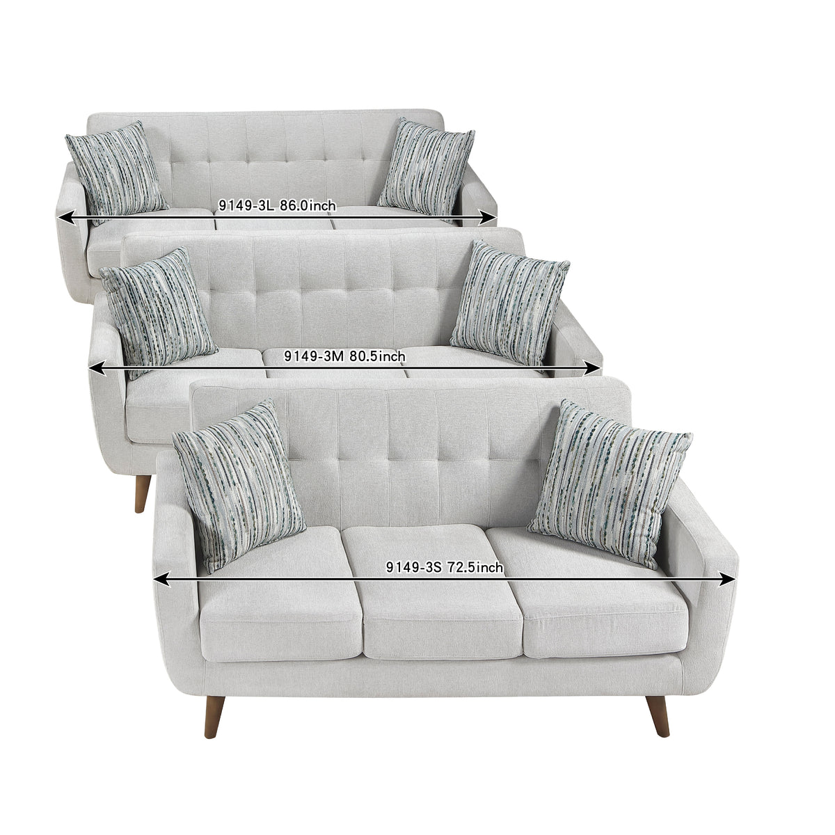 Seabrook Beige 86" Sofa