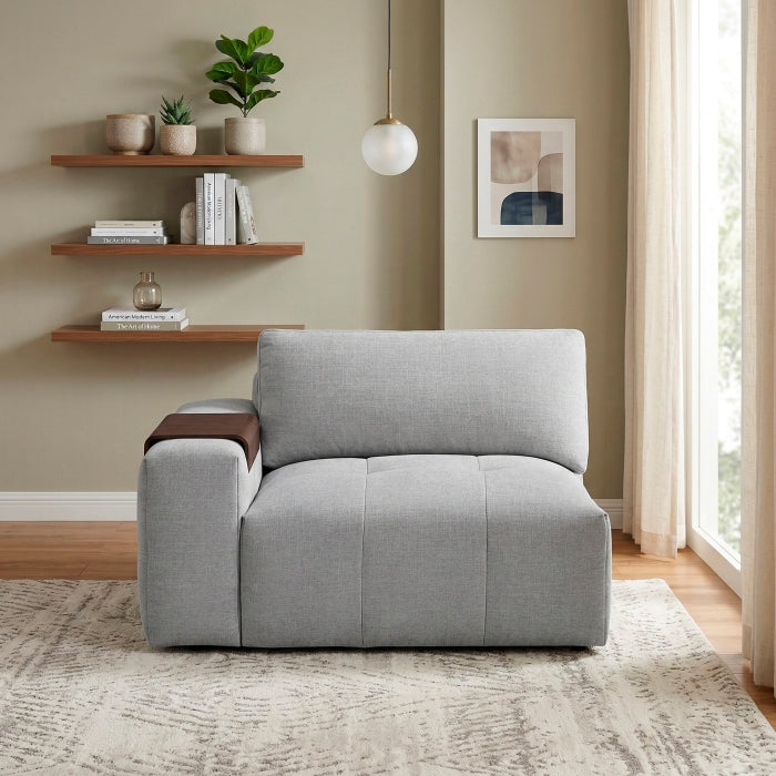 Tidal Gray Left Side Chair With One Arm