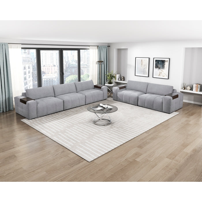 Tidal Gray Left Side Chair With One Arm