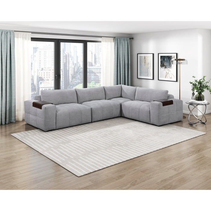 Tidal Gray Right Side Chair With One Arm