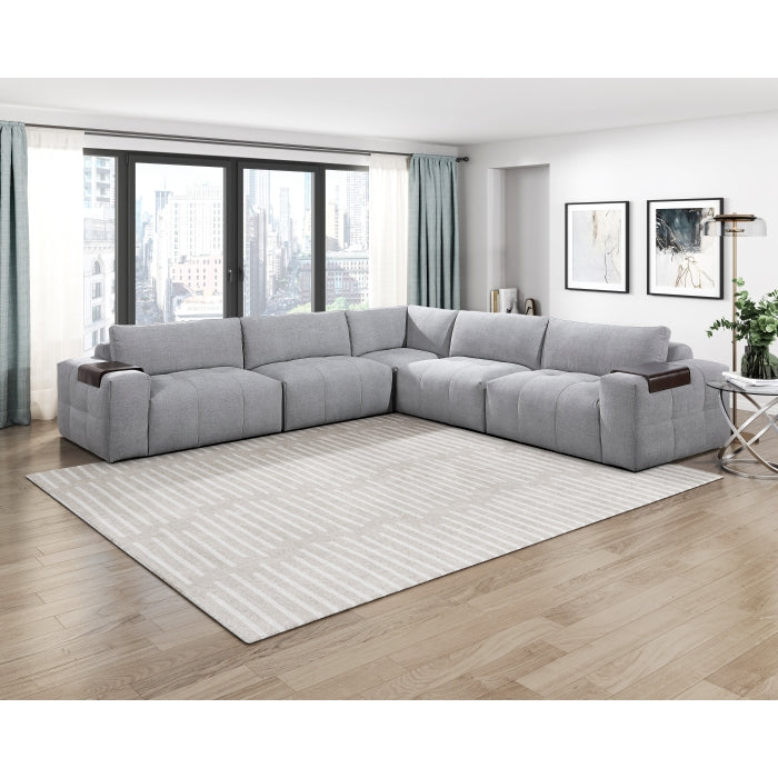 Tidal Gray Left Side Chair With One Arm