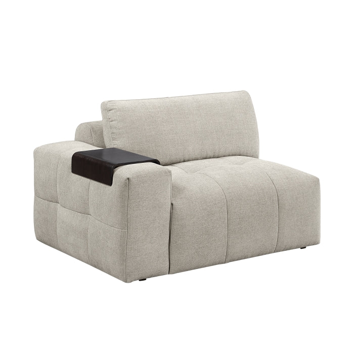 Tidal Beige Left Side Chair With One Arm