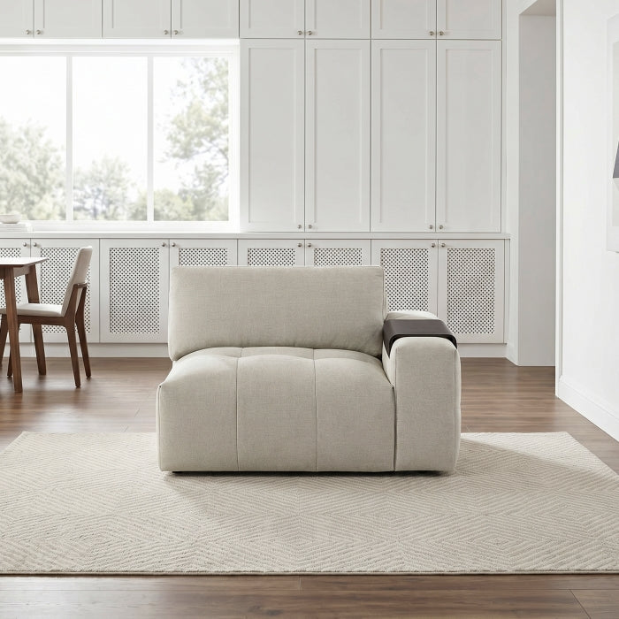 Tidal Beige Right Side Chair With One Arm