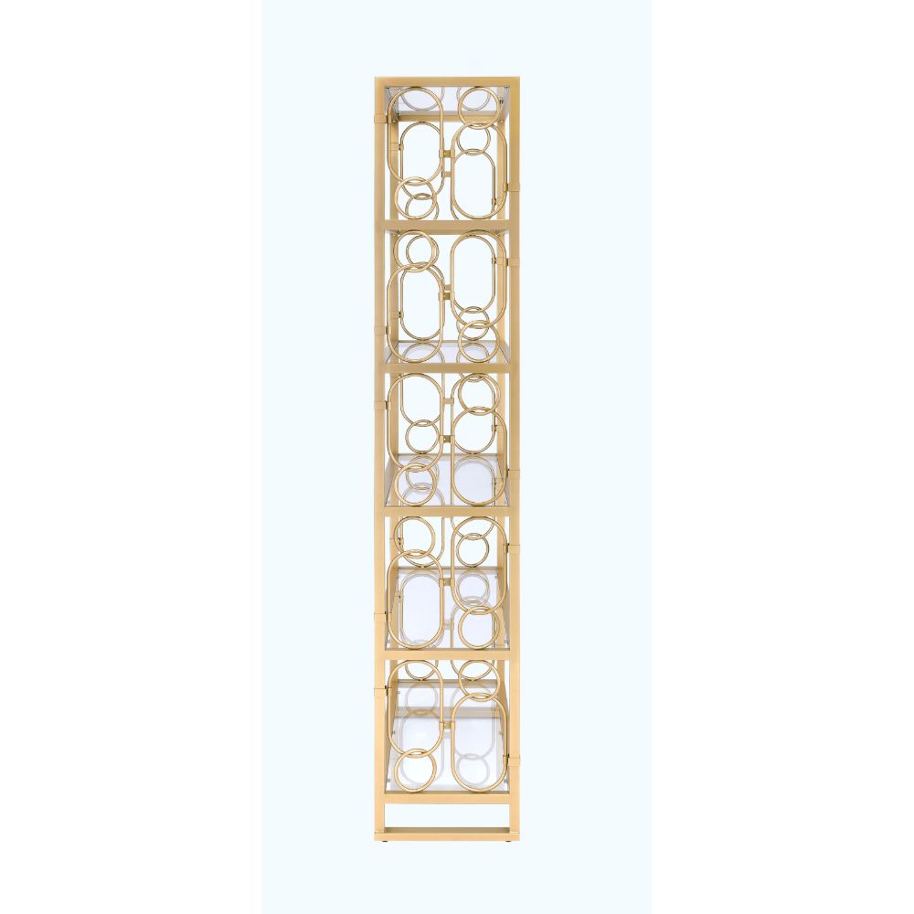 Milavera Clear Glass/Gold Bookshelf