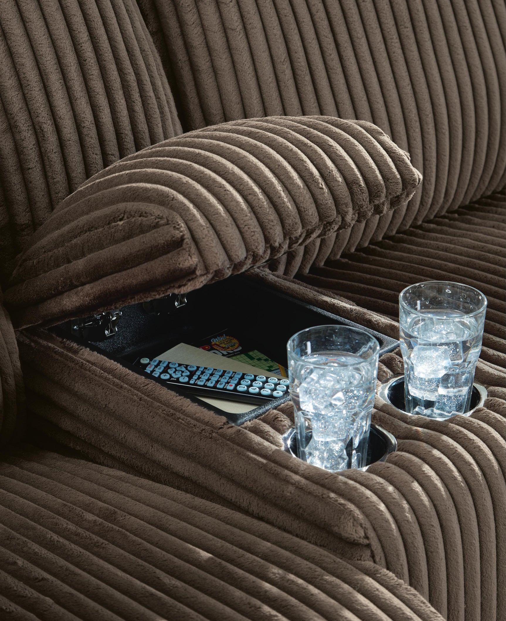 Top Tier Chocolate 4-Piece Reclining Sectional with LAF Chaise