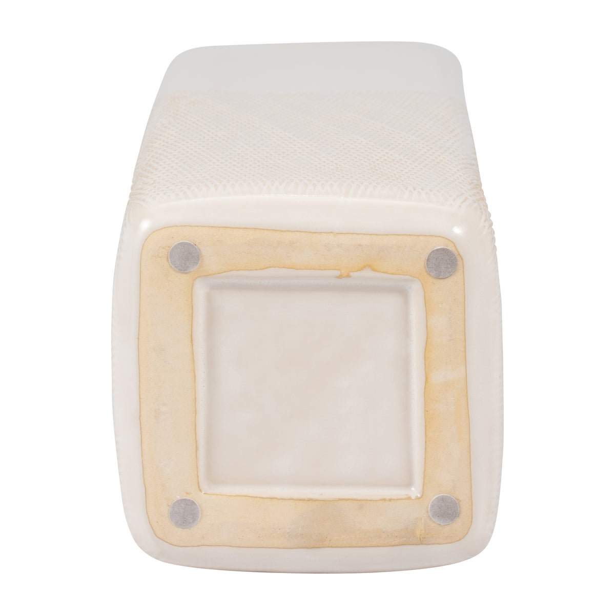 Coromar Ivory Ceramic Squared Grooved Vase
