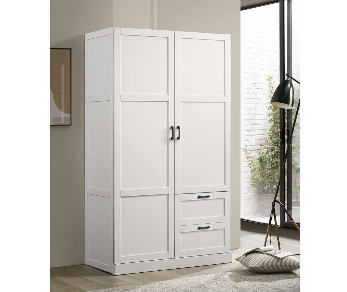 Aubree White 40"W Wardrobe Armoire