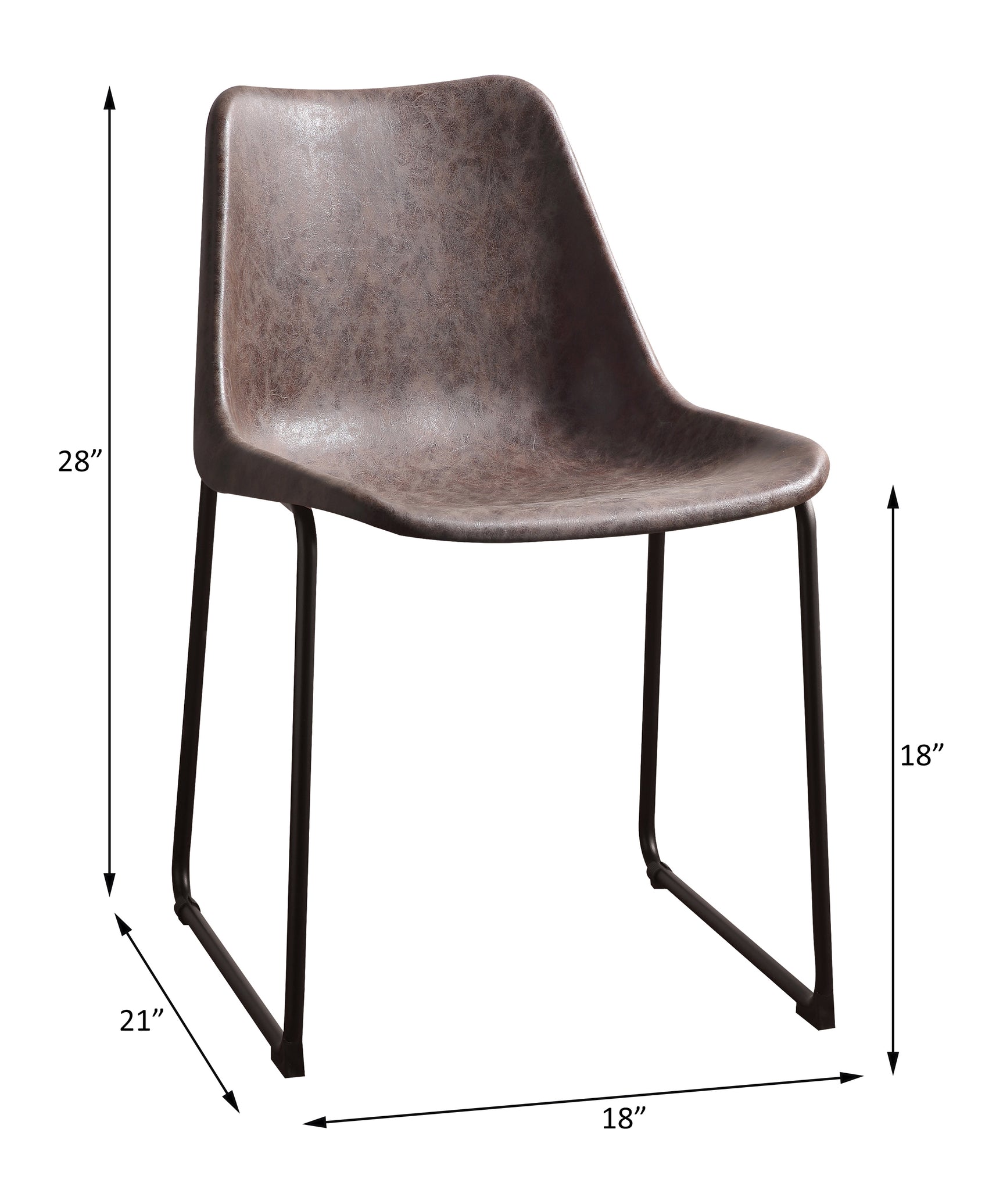 Valgus Vintage Mocha/Black Side Chair (Set of 2)