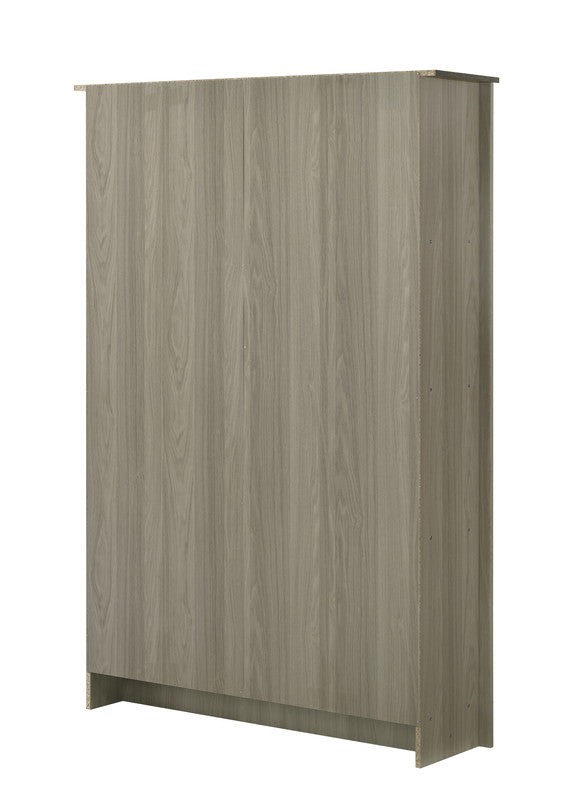 Nyla Gray Oak 47"W Bookcase with Cabinet Doors