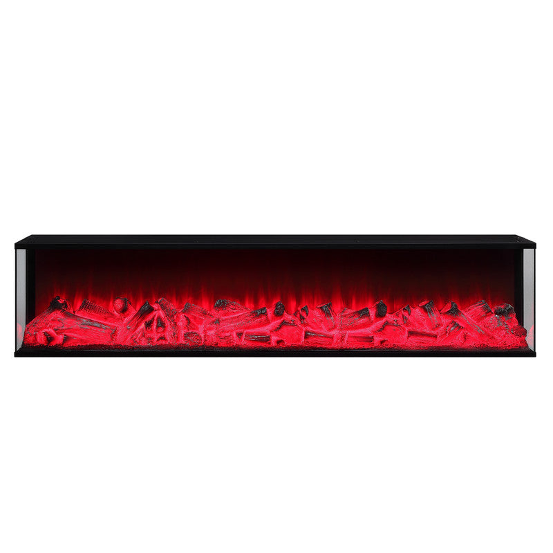 Dorian Black 70.5"W Fireplace TV Stand