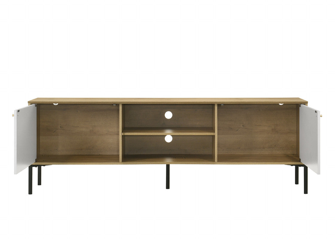 Burke White/Oak 70"W TV Stand