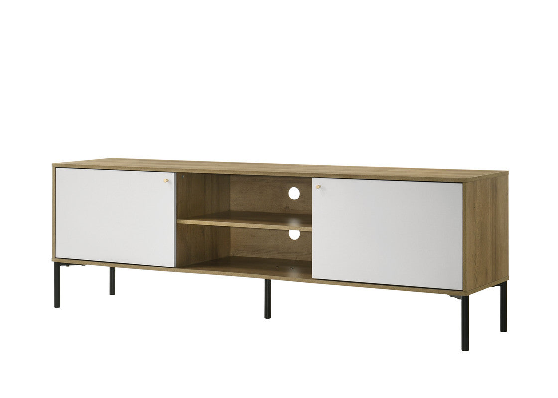 Burke White/Oak 70"W TV Stand