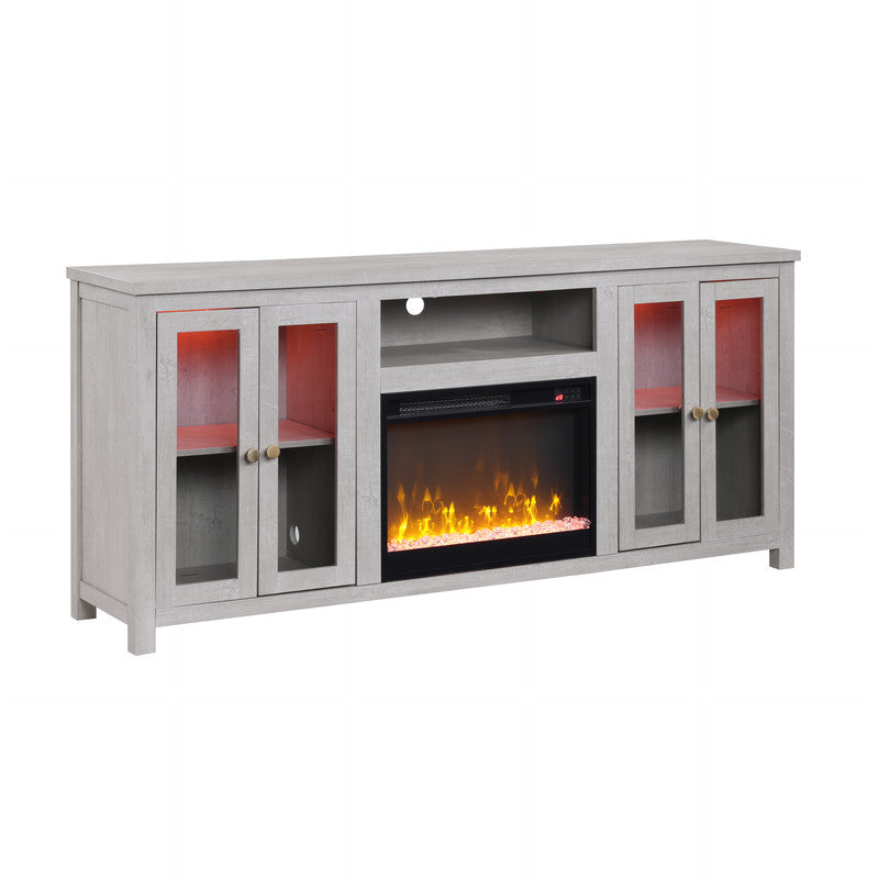 Ellington Light Gray 70"W Fireplace TV Stand