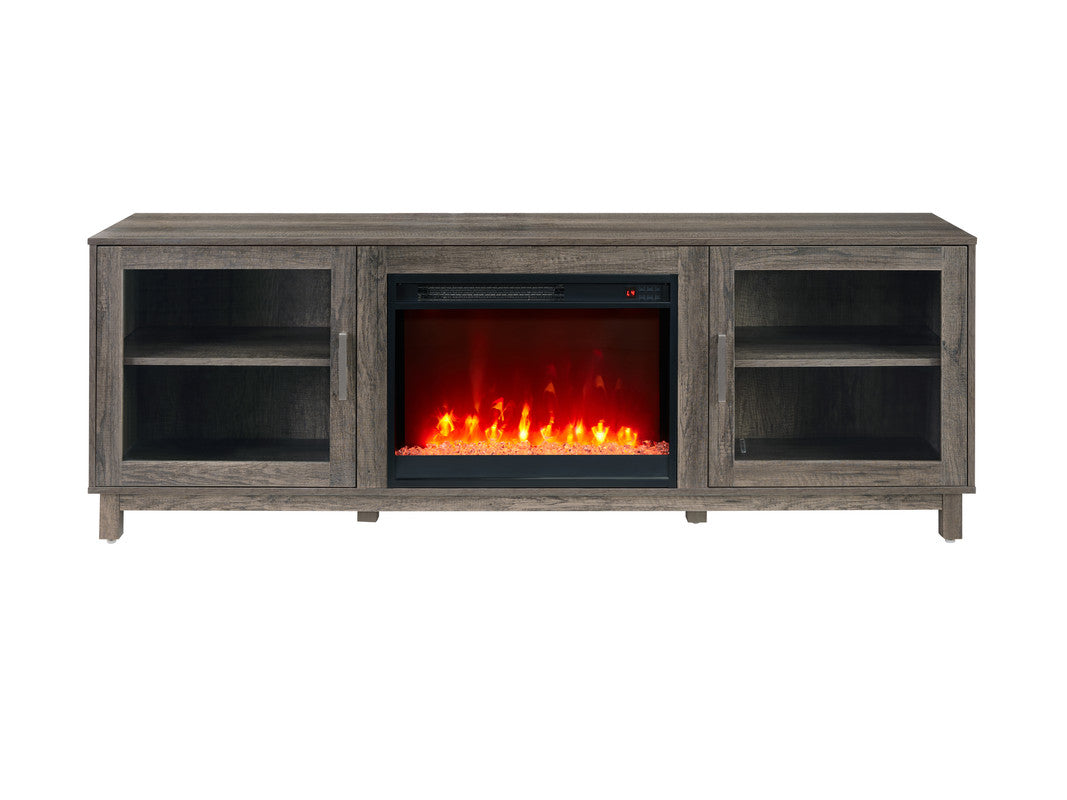 Summit Gray Walnut 70"W Fireplace TV Stand