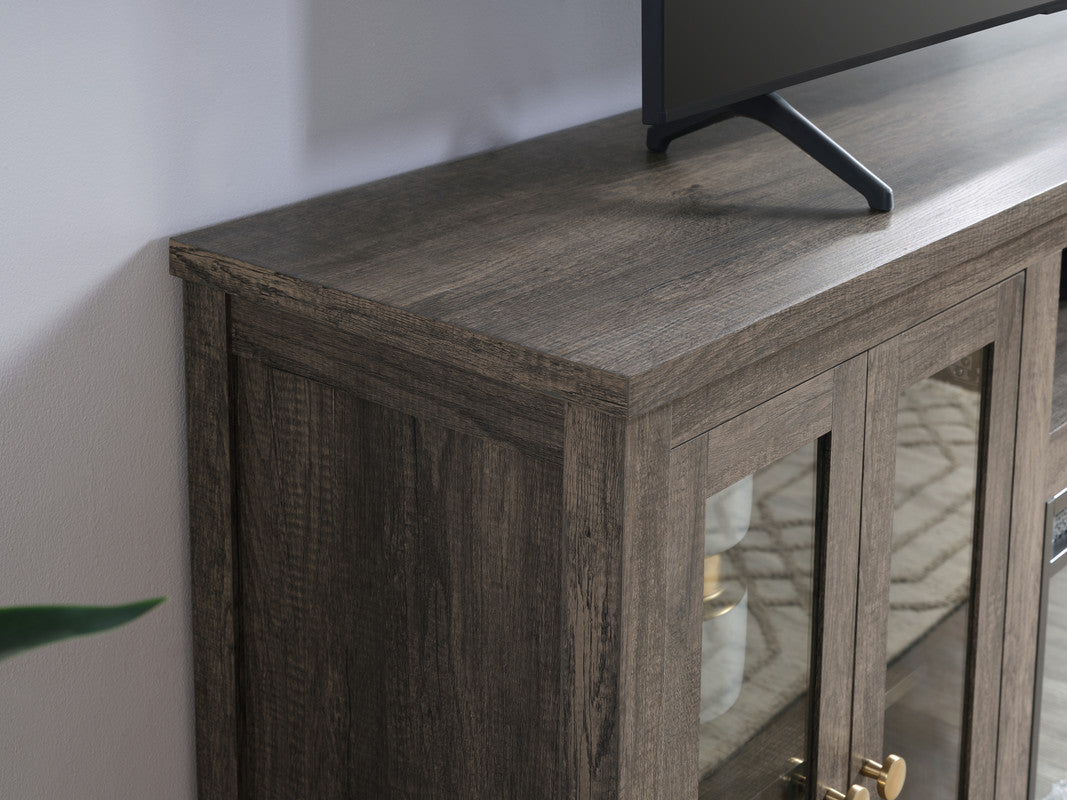 Ellington Gray Walnut 70"W Fireplace TV Stand