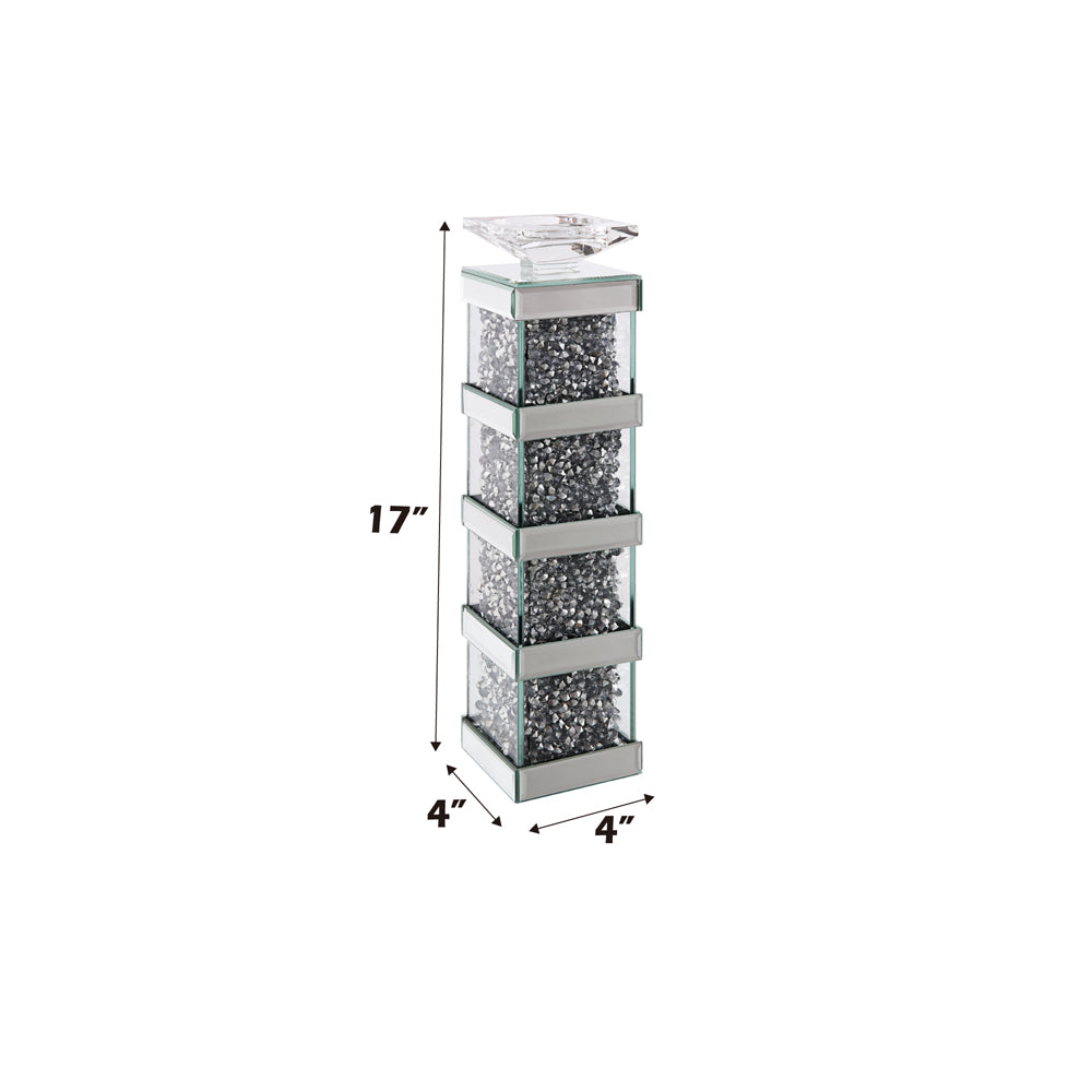 Noralie Mirrored/Faux Diamonds Candle Holder (Set of 2)