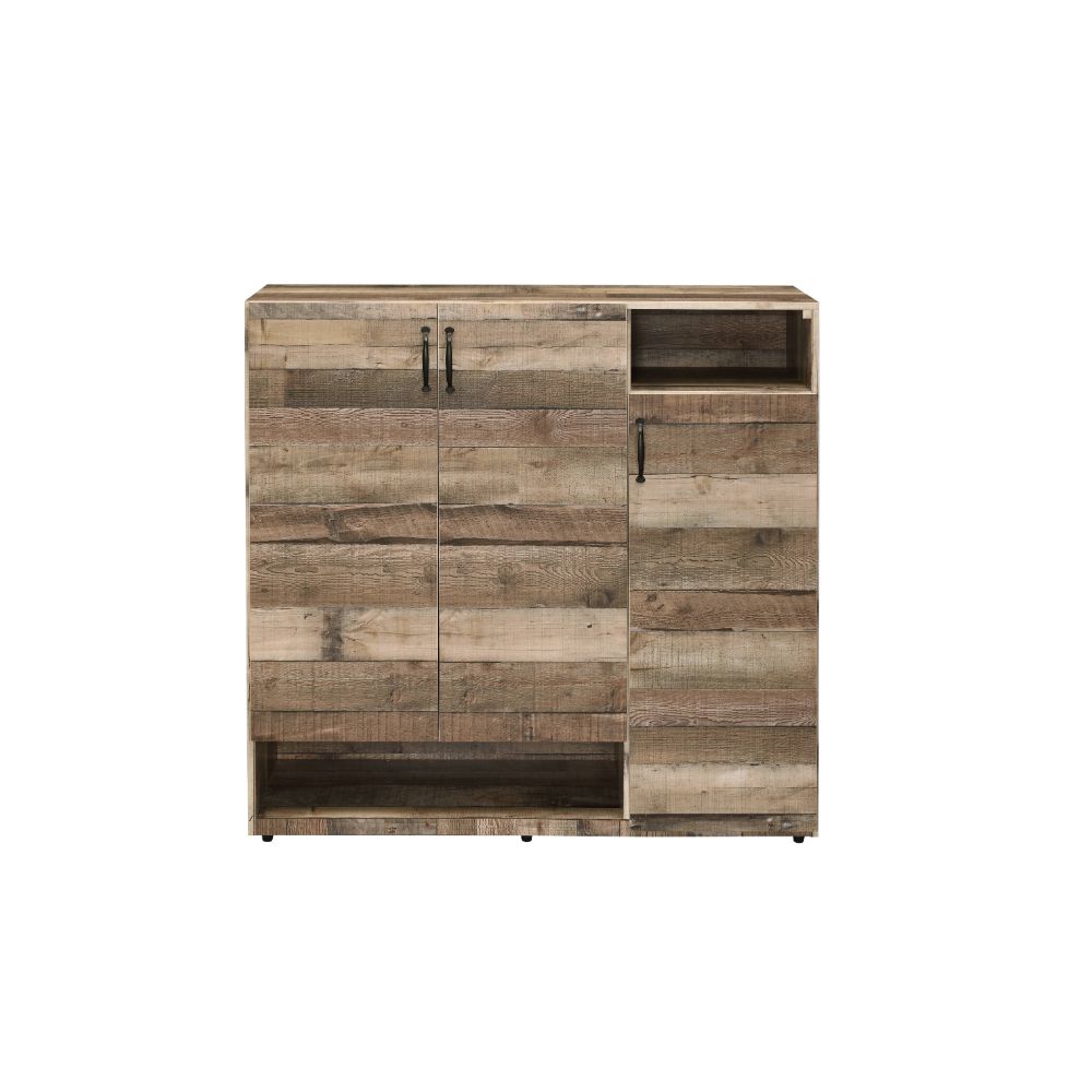 Howia Rustic Gray Oak Shoe Cabinet