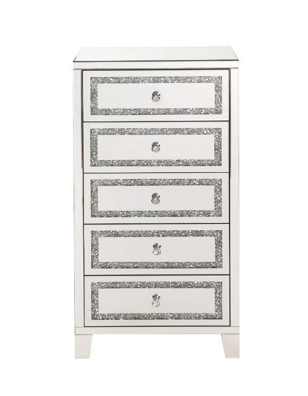 Noralie Mirrored/Faux Diamonds Cabinet