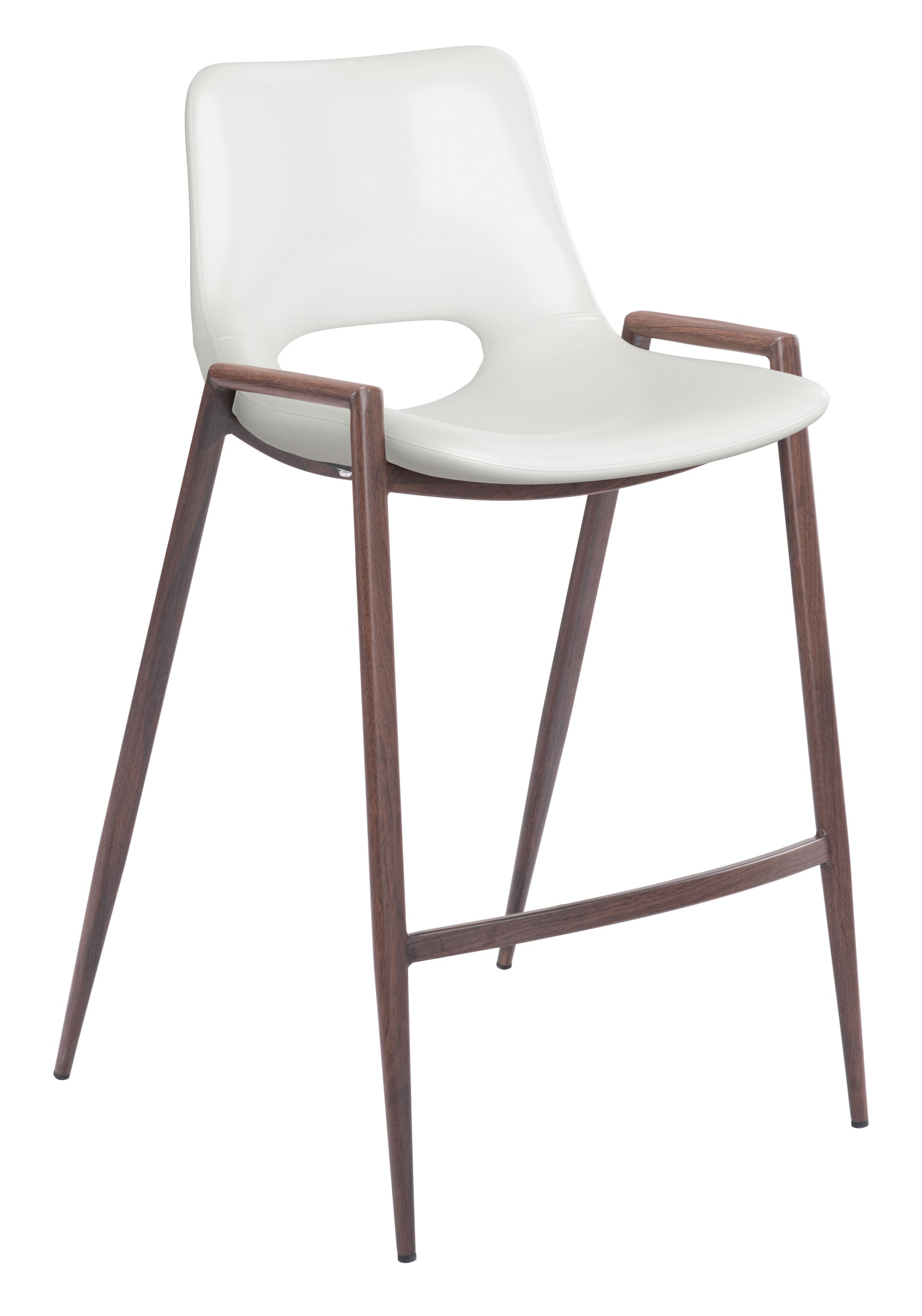 Desi White & Walnut Counter Stool (Set of 2)