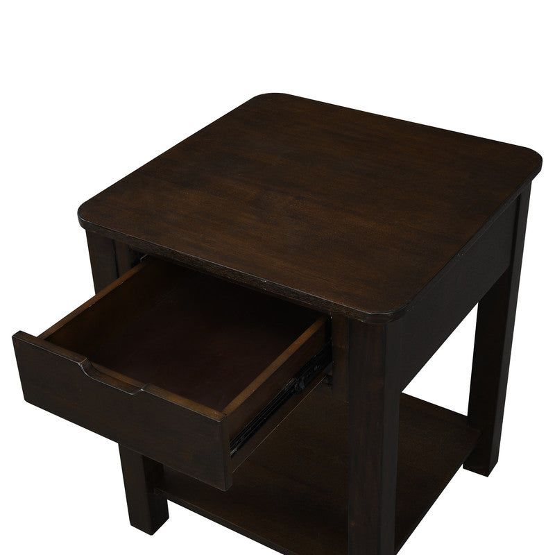 Flora Dark Brown 20"W End Table