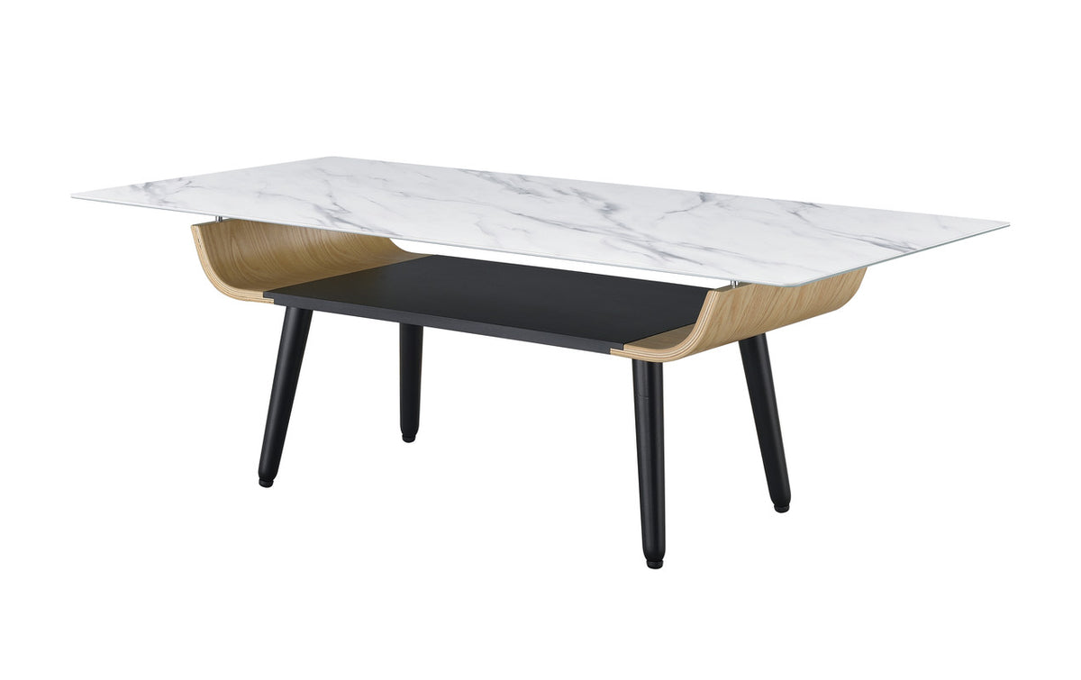 Landon White Marble 47"W Coffee Table