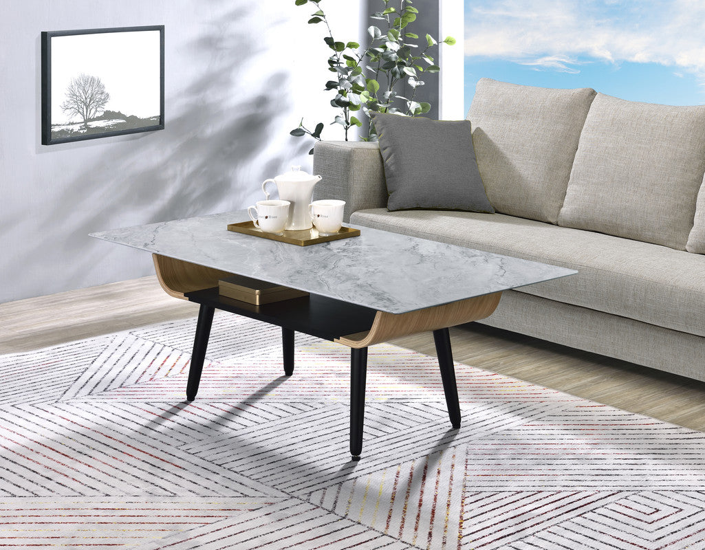 Landon Gray Marble 47"W Coffee Table