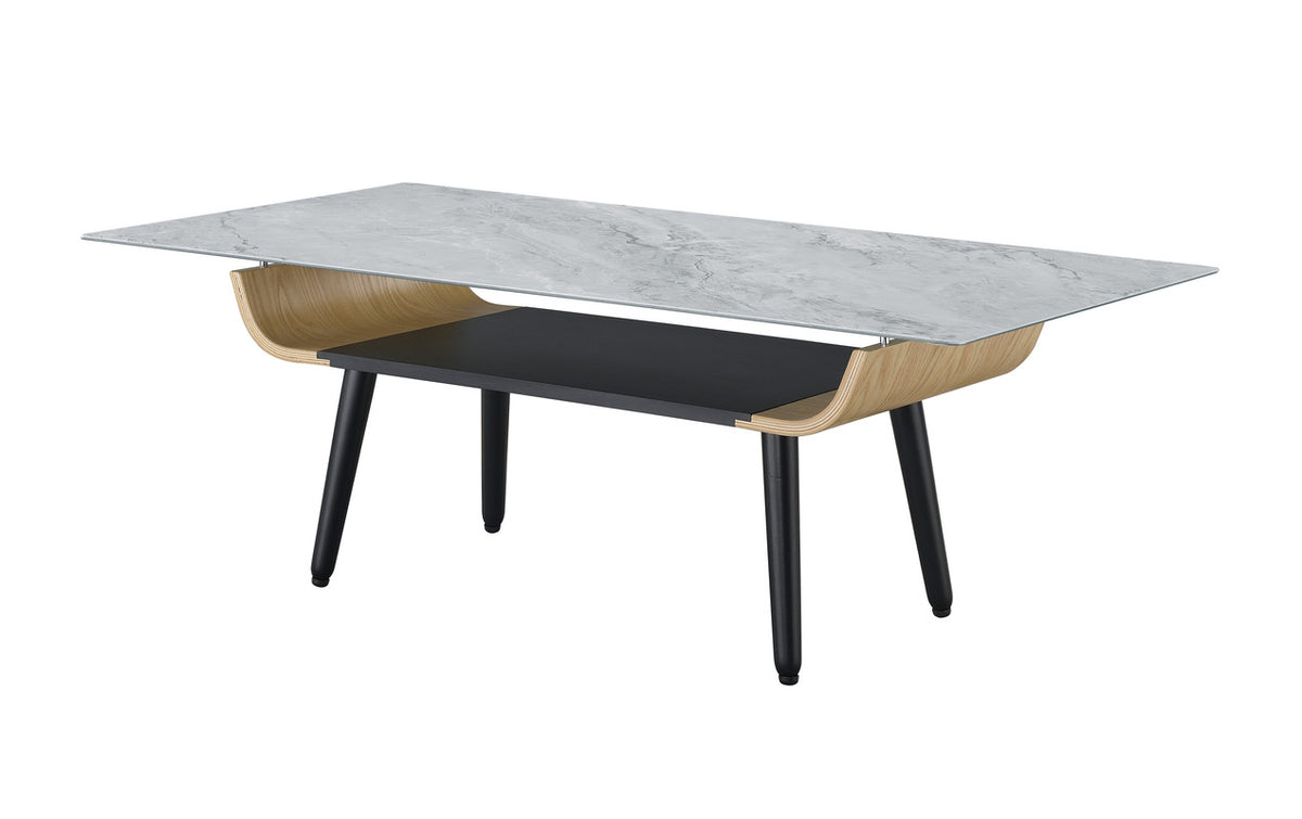 Landon Gray Marble 47"W Coffee Table
