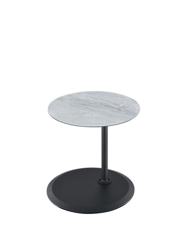 Orbit Gray Marble 15.5"W Height Adjustable End Table