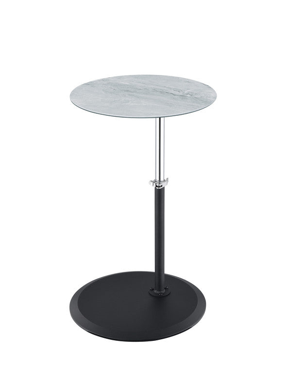 Orbit Gray Marble 15.5"W Height Adjustable End Table