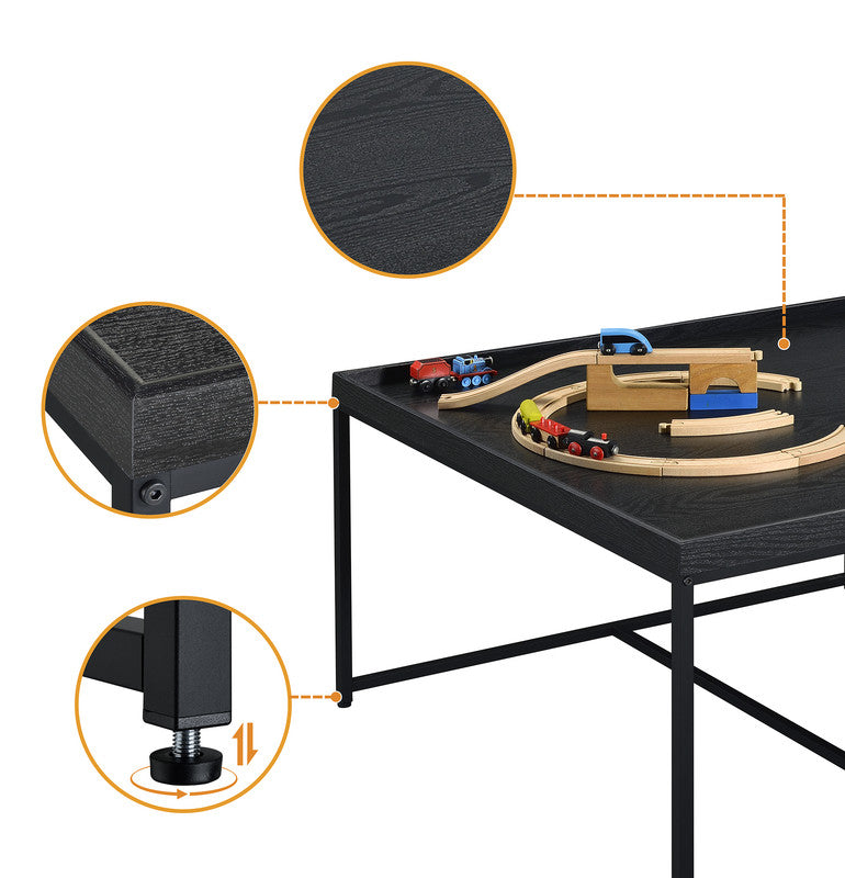 Vinny Black 35"W 5-Piece Coffee Table Set