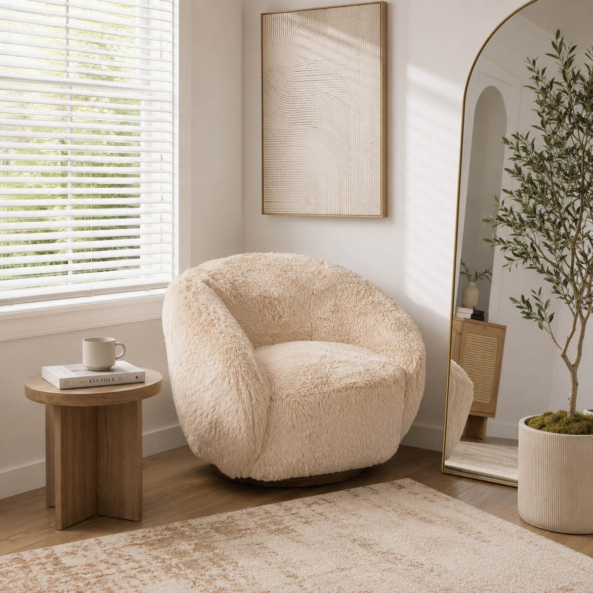 Del Rio Sand Roundback Swivel Chair