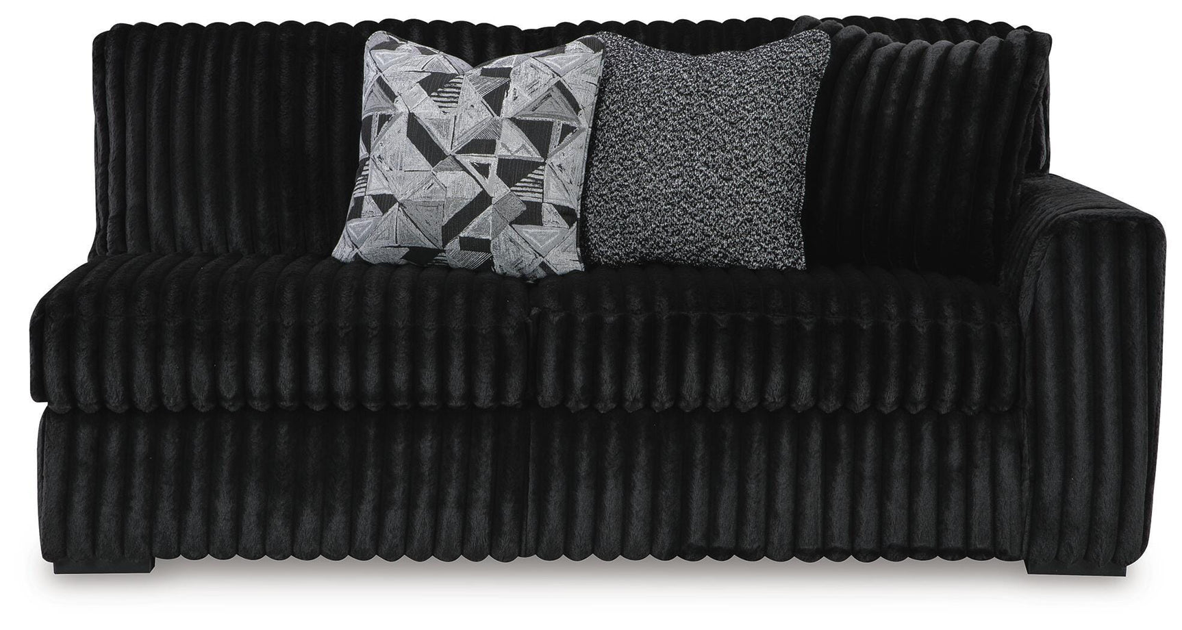 Midnight-Madness Onyx 2-Piece Sectional and Ottoman