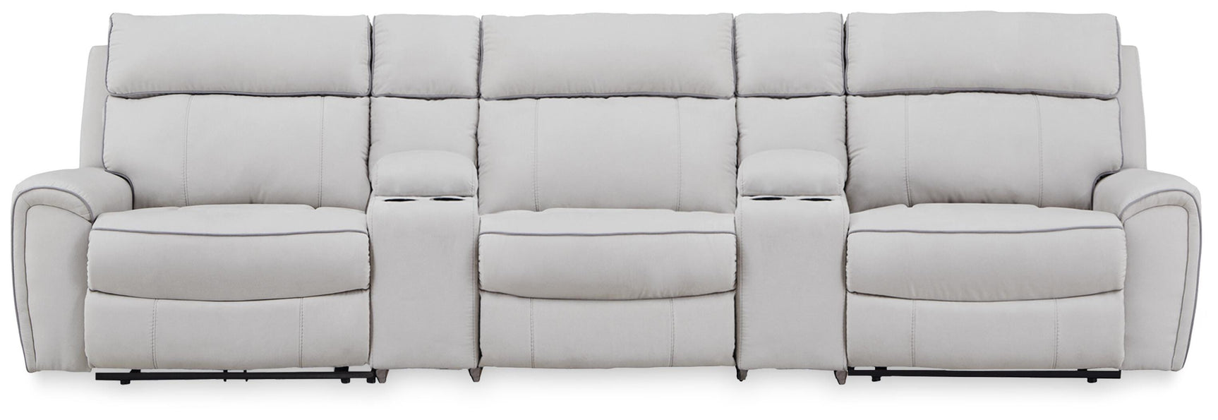 Grafton Pike Pearl/Ash 5-Piece Power Reclining Sectional