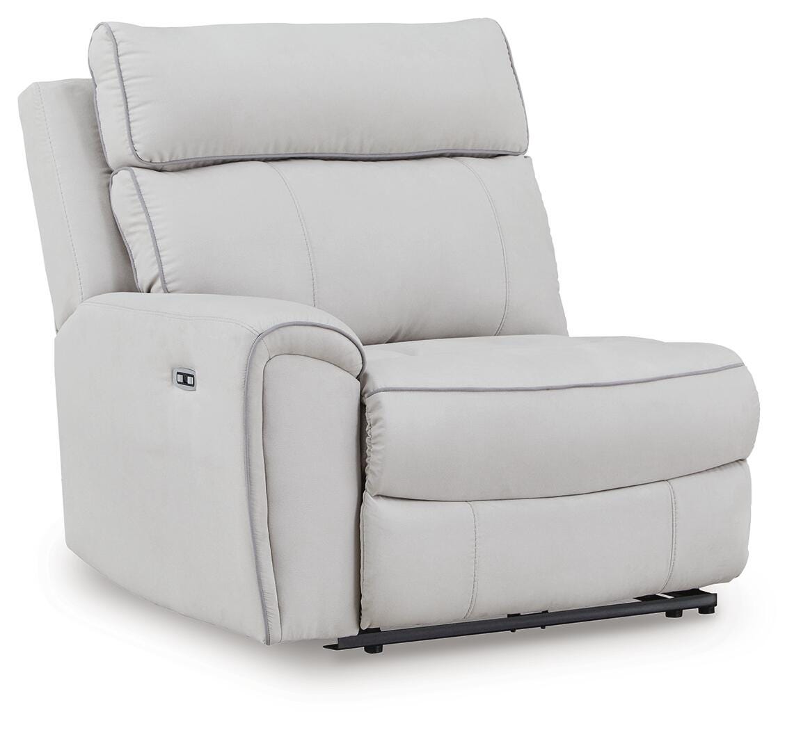 Grafton Pike Pearl/Ash 7-Piece Reclining Sectional with Storage Consoles
