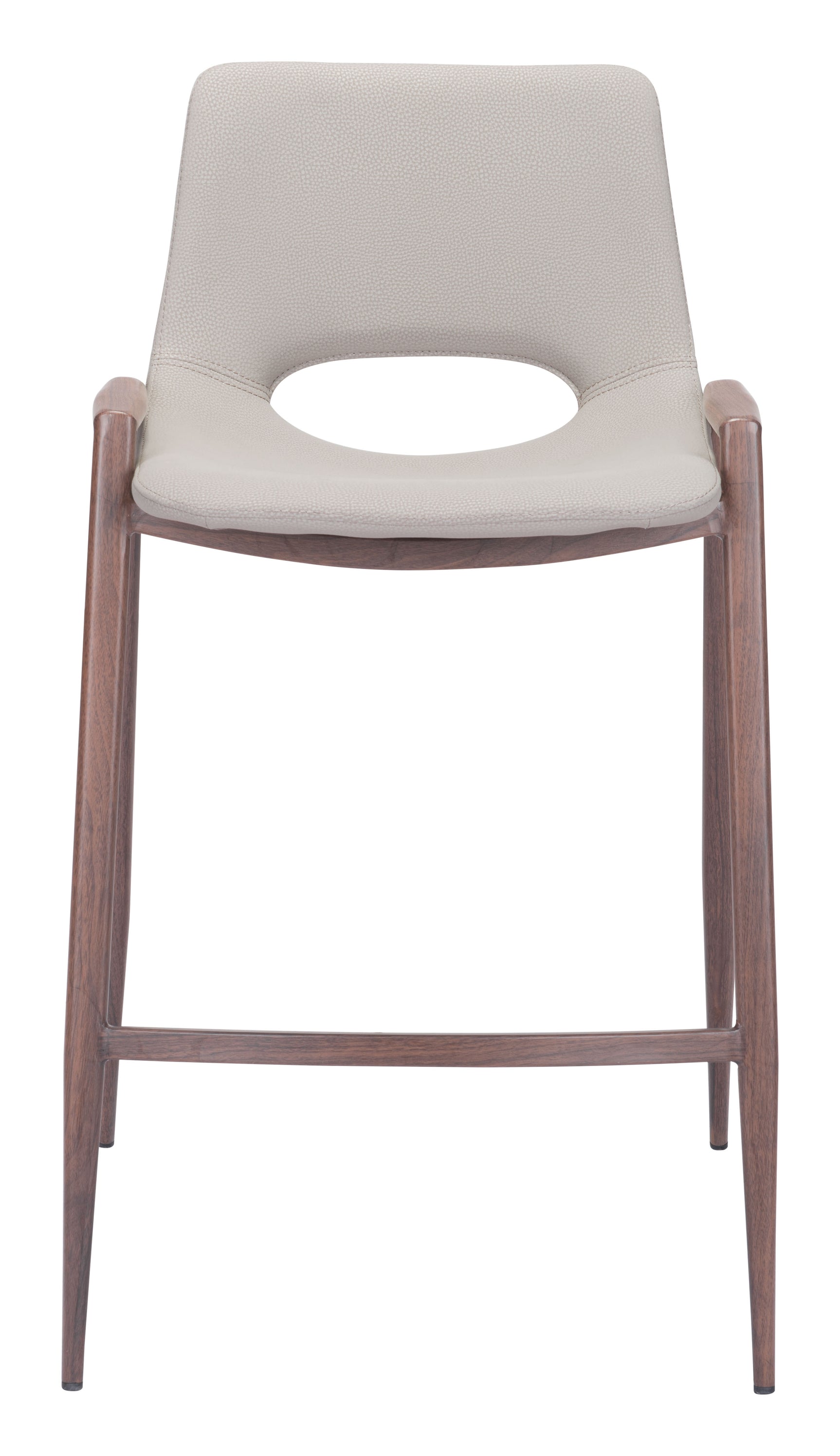 Desi Beige & Walnut Counter Stool (Set of 2)