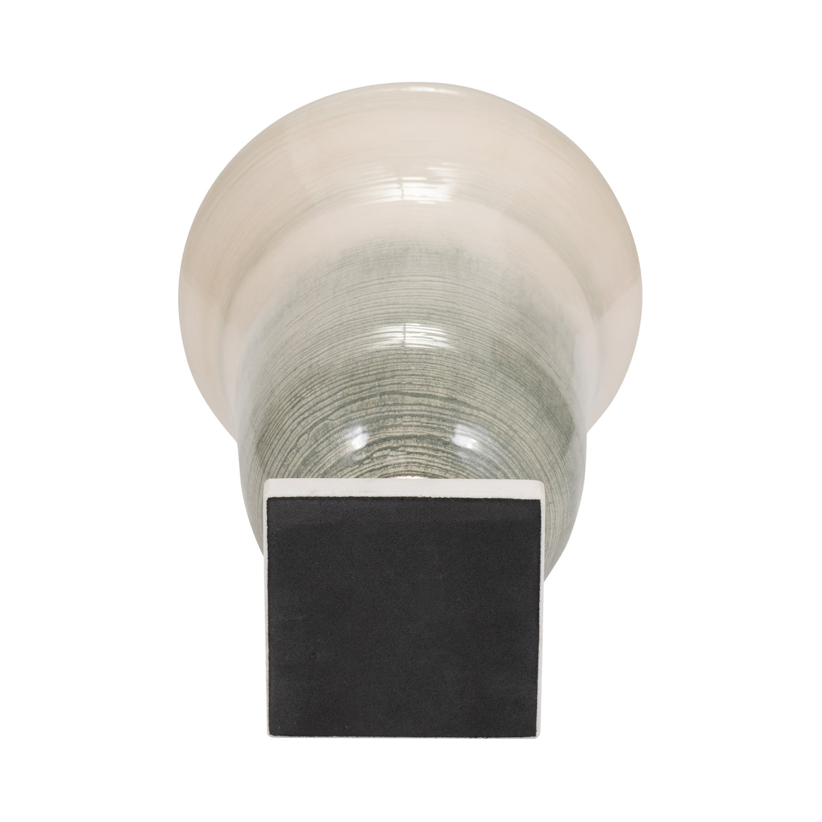 Vale Sage/Ivory Small Glass Vase on Marble Base