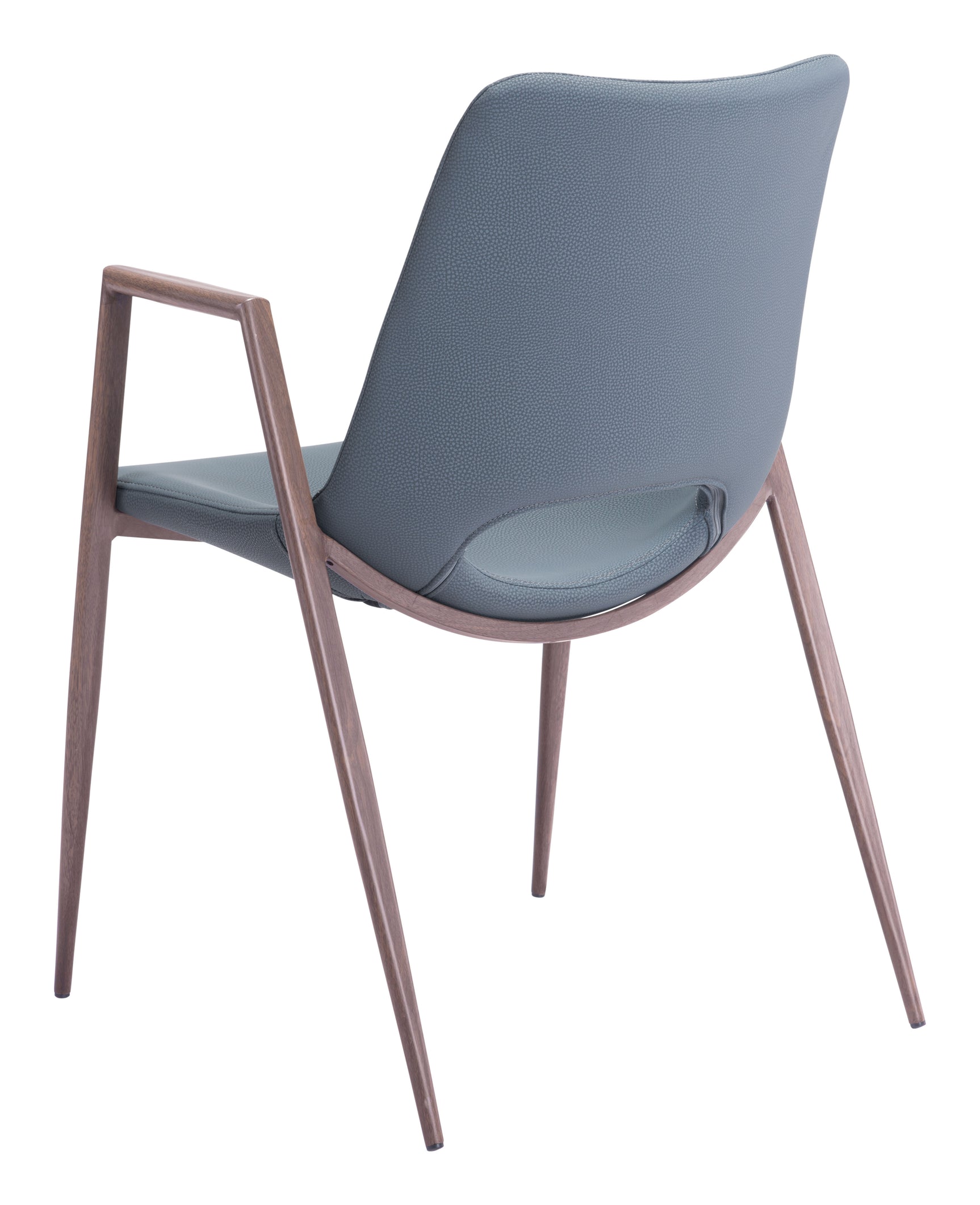Desi Azure Gray & Walnut Dining Chair (Set of 2)